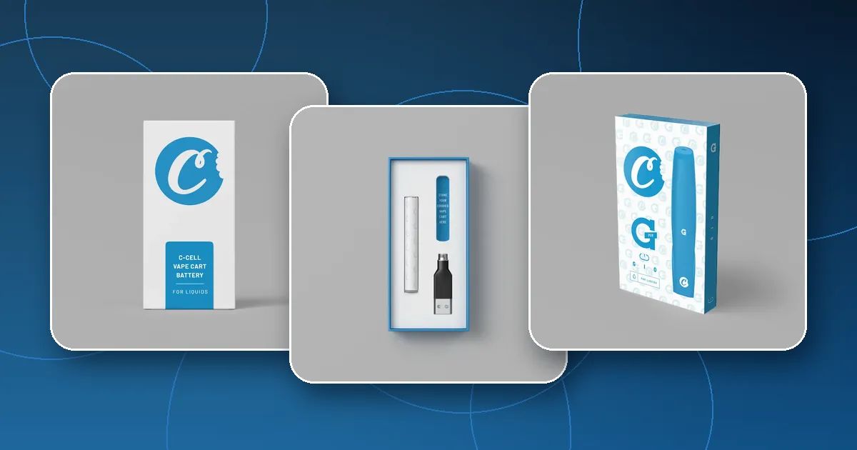 Cookies cart battery guide: C-Cell 510 battery, box and G Pen Gio battery